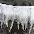 Miniatyrbillede 1 af 3: 2 yards Hane Hackle Fjer Trim Kjole Dekoration (hvid)