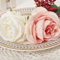 Miniatyrbild 3 av 5: Qsdgfh Blomservett Ringar Set Om 8 Handgjorda Flerfärgade Ros Servett Ringar Hållare Med Silkesblomma Pärlspänne Bordsdekoration För Hemfest Bröllop Chr