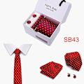 Miniatyrbillede 2 af 2: Herre Slips Spot Gaveæske 5 Dele Sæt Slips Business Formel Bryllupsslips B43