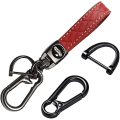 Miniatyrbillede 1 af 5: Mikrofiber Læder Bil Nøglering, Zinklegering Bil Nøgle Vedhæng Nøglering Holder, 360 Graders Roterbar Anti-tab D-ring Med 1 Skruetrækker (rød)