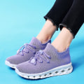 Miniatyrbillede 4 af 5: Dame Sneakers Letvægts Åndbare Gåsko Atletisk Mode Løbesko 787 Purple EU 37