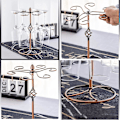 Miniatyrbild 4 av 5: 2-pack Scrollwork Vinglasställ med 6 krokar, Metall Stämware Hållare Stativ Fristående Vinglas Hållare Displayställ för Bordsskiva, Bar Bänkskiva,