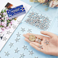 Miniatyrbild 3 av 5: 1 Förpackning 100st Nattstjärna Legering Berlocker Små Dubbla 5-uddiga Stjärnberlocker Bulk Ihåliga Tibetansk Stil Silverberlocker för Smyckestillverkning Berlocktillbehör Nyckelring