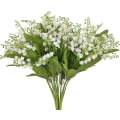 Miniatyrbillede 1 af 5: 3 stk. Kunstige Blomster Indendørs Udendørs Kunstig Busk Med Hvide Blomster Og Grønne Blade Til Bryllupsdekoration Bord Hjem Have Blomsterarrangement Vase