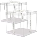 Miniatyrbild 1 av 8: Transparenta Tårtbehållare, Tårtkartong, Dessertkartong, Plast Tårtkartong med Dubbla Lager Tårtlock Presentförpackningar (8 Tum) 25,5 x 25,5 x 25,5 x 25 cm)