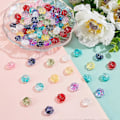 Miniatyrbillede 4 af 4: 120 stk. 8 farver Transparente Glas Kattepoteaftryk Perler Spraymalet Krystal Kat Hund Bjørn Poteaftryk Perle Dyrefodaftryk Spacer Perler 13,5x15mm til S
