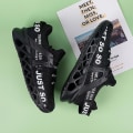 Miniatyrbillede 4 af 5: Herre Dame Sneakers Åndbare Løbesko Mode Sportssko 3D003 Black EU 39