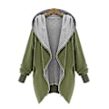 Miniatyrbillede 2 af 4: Ny Moderigtig Stor Størrelse Dame Casual Løs Jakke Hætte Lynlås Cardigan Frakke 4XL A