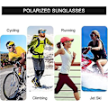 Pikkukuva 3 / 4: Polarisoidut urheiluaurinkolasit baseballiin, pyöräilyyn, kalastukseen, golfiin, miehille ja naisille, erittäin kevyt kehys