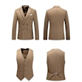 Pikkukuva 2 / 4: Miesten Puvut 2-Nappinen Slim Fit 3-osainen Puku khaki M