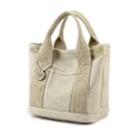 Miniatyrbillede 1 af 5: Canvas tote taske til kvinder, canvas håndtaske med flere indvendige lommer, lynlåslukning med vedhæng, ensfarvet Portable Khaki