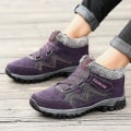 Miniatyrbilde 5 av 5: Snørestøvler for kvinner, vanntette, slip-on, pelsforede sneakers, varme vintersko 2K6137 Purple 37