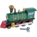Miniatyrbillede 1 af 5: Optrækslegetøj Tog i Tin Klassisk Nostalgisk Tinlegetøj Tog Retro Optrækslokomotiv Med Nøgle Mekanisk Metal Tinlegetøj