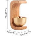 Miniatyrbild 2 av 5: Trädörrklocka,magnetisk dörrklocka - Högljudd dekorativ dörrklocka i trä - Rustik inomhusprydnad i mässing för inflyttningspresent