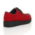 Miniatyrbild 4 av 5: Dam Platform Wedge Lace Up Goth Punk Creepers Skor Stövlar 36