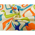 Miniatyrbillede 2 af 5: Vintage Tegneserie Geometrisk Stjerne Print Polyester 183*183cm Børstet Stof Badeværelse Toilet Bruseforhæng Partition Blokerende Hængende Forhæng