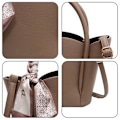 Miniatyrbild 3 av 5: Ny handväska Messenger Bag Pu Läder Bärbar Hinkväska khaki