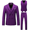 Pikkukuva 1 / 2: Miesten Puvut 2-Nappinen Slim Fit 3-osainen Puku purple L