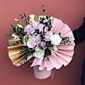 Miniatyrbild 3 av 5: Dubbelsidigt gyllene blomsteromslagspapper Vattentät presentförpackning Blomsterhandlare Bukettförpackningar, 20 ark 23,6x23,6 tum (5)
