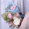 Miniatyrbild 2 av 2: Dubbelfärgat blomsteromslagspapper Vattentät presentförpackning Blomsterhandlare Bukettmaterial 20 ark 23,6x23,6 tum (13)