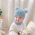 Miniatyrbilde 5 av 5: Sztxj Nyfødt Baby Gutt Jente Pom Lue Vinter Varm Strikket Heklet Lue Skjerf Mote Ensfarget Luesett (one Size, Gul)