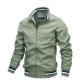Miniatyrbillede 1 af 5: Chad Varsity Bomber Jakke Herre Casual Jakke Lynlås Letvægts Sportsjakke 2XL Green