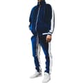 Mjukisdress i sammet för män, avslappnad jacka och byxor Navy 2XL