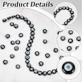 Miniatyrbillede 4 af 5: Ca. 49 stk. Lampwork-perler med onde øjne, 8 mm flade runde Lampwork-afstandsstykkeperler sorte tyrkiske onde øjne løse perler til smykkefremstilling halskæde armbånd hul