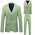 Miniatyrbild 2 av 5: Herr 3-delars Slim Fit Kostym, En Knapp Blazer Väst Byxor Set M