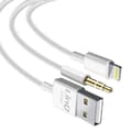 iPhone 2-i-1-kabel med laddning och ljud 1,2 m längd LinQ Vit