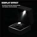 Miniatyrbild 4 av 5: Ringlåda med LED-ljus, Smyckesväska för Ringförvaring, Förlovningsringlåda för  Födelsedagsklockpresentask(Svart)