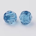 Pikkukuva 2 / 3: 200 kpl Läpinäkyviä akryylihelmiä, viistehiottu pyöreä, Dodger Blue, 8 mm, reikä: 1,5 mm