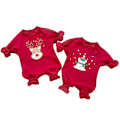 Miniatyrbillede 3 af 5: Juledragt Nyfødt Baby Dreng Pige Jule Romper Langærmet Hættetrøje Bodysuit Red 1 90cm