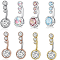 Miniatyrbillede 1 af 4: 10 stk. Sexet 4 Zircon Navle Ring Krystal Zircon Navle Navle Navle