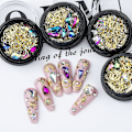 Miniatyrbild 5 av 5: 6 lådor metall nagelkonst nitar 3d nagelkonst Ab strass blandade naglar kristall nagelkonst pärlor smycken stjärna måne design nagelkonst dekoration tillbehör Sup