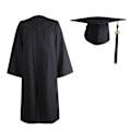 Miniatyrbillede 4 af 5: 2021 Voksen Graduation Gown Langærmet Universitets Akademisk Kjole Lynlås Lukning Plus Size Graduation Gown Robe Mortarboard-hat A Red M