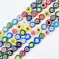 Miniatyrbilde 3 av 5: 5 tråder 6mm Millefiori Lampwork Glassperler Flat Runde Spacerperler for Smykkefremstilling
