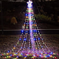Miniatyrbilde 1 av 3: Juledekorasjon Utendørs Stjerne Lyslenke, 5 meter Juletre Topplys 320 LED 8 Minnemoduser med 35 cm Lysende
