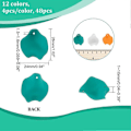 Miniatyrbilde 2 av 5: 48 stk. 12 farger Matte Blomsterblad Charm Blomsterblad Charms Ugjennomsiktig Akryl Fargerike Blomsterblad Perler Uregelmessig Form Matte Blomsterblad Øredobber Charms for DIY Smykker C