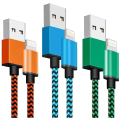 Miniatyrbild 1 av 5: Iphone laddningskabel 2m 3pack Iphone laddningskabel lång Iphone Lightning-kabel färgad flätad Usb Iphone snabbladdningskabel kompatibel