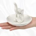 Miniatyrbillede 4 af 5: 2 stk. Elefant Ringholder Keramisk Ring Skål Ringstativ Til Smykker Forlovelse Bryllup Pyntebakker Til Fødselsdag Jul Valentinsdag Gave, Hvid