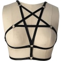 Miniatyrbilde 1 av 5: 2 stk. Sexy Dame Sele Halter Pentagram Kroppssele BH Bur-BH Uten Kopp Punk Gotisk Stil Stropp Bralette