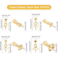 Miniatyrbilde 4 av 5: 40 stk. 4 Størrelser Gullfargede Kopp-Peg Bails 304 Rustfritt Stål Klype-Bails for Halvborede Perler Skrueøye-Peg Bails for DIY Smykkefremstilling
