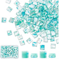 Miniatyrbilde 2 av 5: 300 stk. 2-hulls Tila-perler, firkantede glassfrøperler, rektangulære mini-opake med plastbeholder