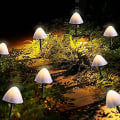 Miniatyrbild 1 av 5: Solcellslampor utomhus trädgård, 12-pack LED svampformade gångvägslampor solcellsdrivna fe-slingor utomhus vattentäta landskapsstake-lampor dekoration