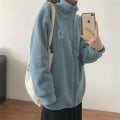 Miniatyrbild 2 av 5: Kvinnors Oversize Sweatshirt Enfärgad Sweatshirt Med Ficka Lämplig För Vänner Samlas Bär L Apricot