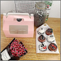 Miniatyrbillede 4 af 5: 10 stk. Heilwiy Cupcake Æsker. 6 Huller Bærbar Cupcake Æske Med Vindue Gave