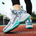 Miniatyrbillede 4 af 5: Herre Basketballsko Letvægts Åndbare Vandresko Atletiske Mode Sneakers 3D8909 WhiteGreen EU 41