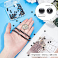 Miniatyrbilde 5 av 5: 130 stk. 6mm Naturlige Svarte Obsidian Perler Strenger Edelsten Runde Løse Perler Steinperler for Smykkefremstilling (2 Strenger)
