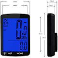 Miniatyrbillede 2 af 5: Dricar Cykelcomputer Trådløs Vandtæt Cykelcomputer Multifunktionel Cykel Speedometer Odometer Med Stor Baggrundsbelyst LCD-skærm Til Sporing D Blue